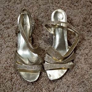 Lulu Townsend Glittering Gold Sandals